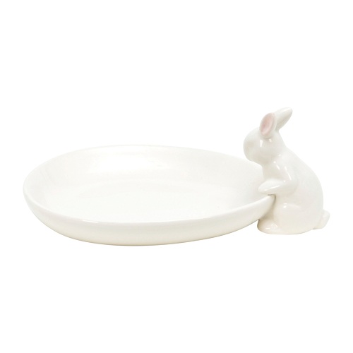 Mertyl Ceramic White Bunny Plate – Tiaro Christmas Cottage