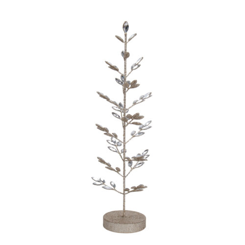 Wire Jewel Tree, Champagne in Colour on white background