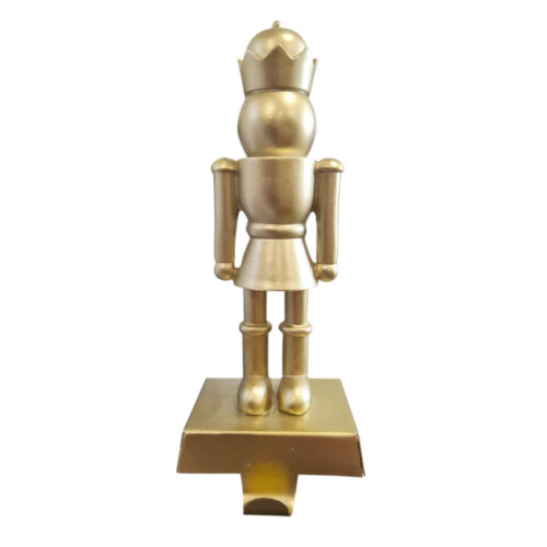 Stocking Holder Nutcracker Gold