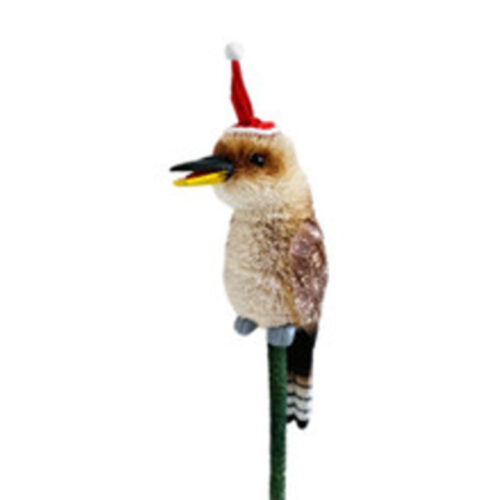 Bristlebrush - Kookaburra with Santa Hat Tree Topper