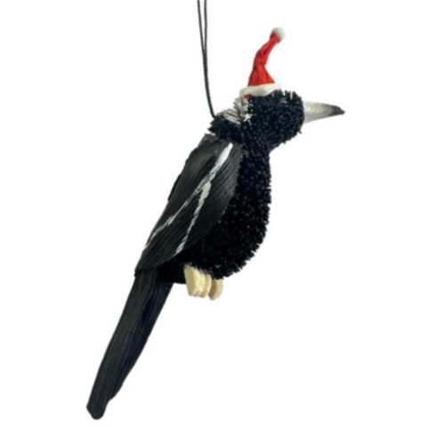 Bristlebrush - Magpie with Santa Hat