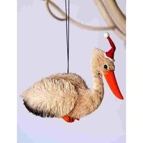 Bristlebrush - Pelican with Santa Hat