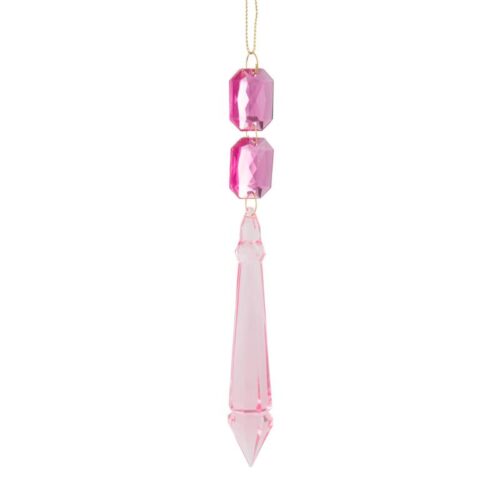 Slender Gem Hanging Ornament, Pink