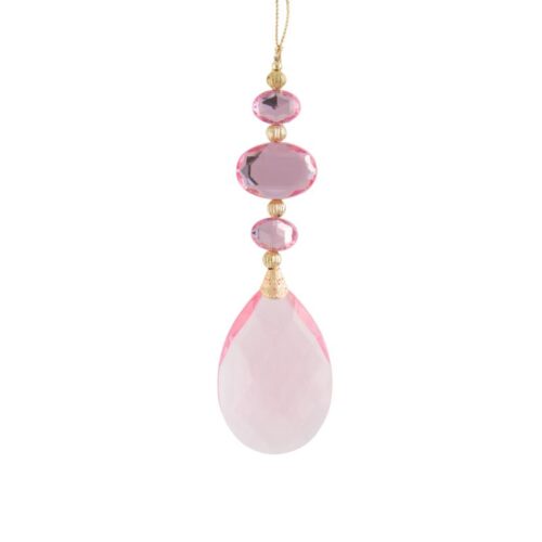 Pink Gem Hanging Ornament, oval gems hanging in a column