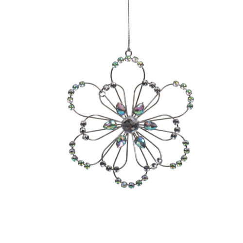 Jewell flower Silver Hanging decoration wire and gems