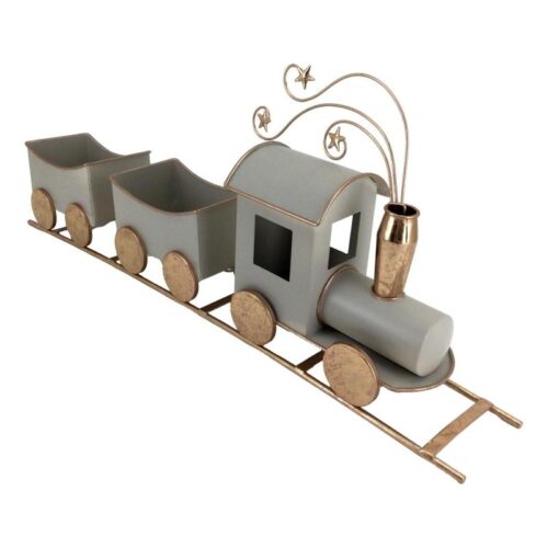 Tin Train in Dove Grey and Gold Matt Finish