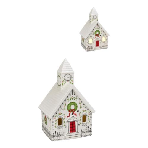 White house Collection, Church with steeple LED light-up.