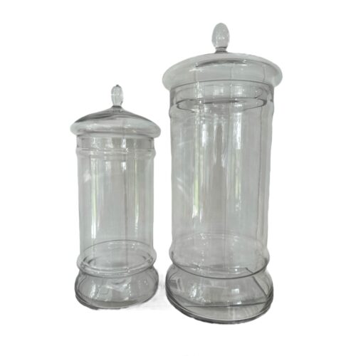 Glass Cylinder with Lid, 2 Ast