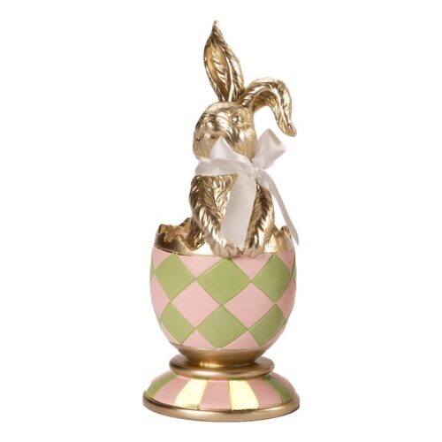 Pastel Diamond Egg with Gold Bunny