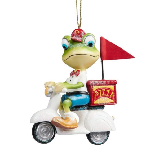 Hanging Ornament, Frog on Scooter