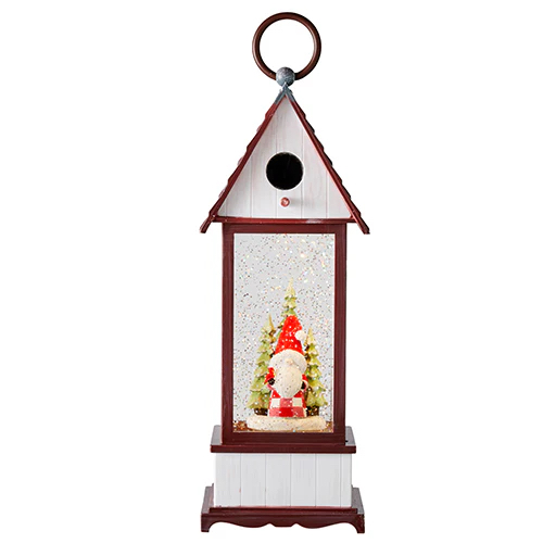 Birdhouse Gnome - Glitter Globe Lantern