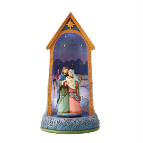 Heartwood Creek - Lit Rotating Holy Family in Stable