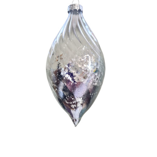 Bauble, Mercury Silver & Clear, 3 Ast
