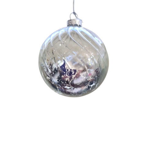 Bauble, Mercury Silver & Clear, 3 Ast - Image 3