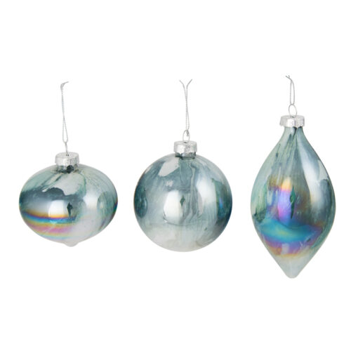 Bauble Iridescent Mint 3 Assorted