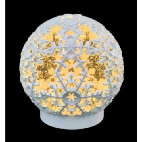 LED Snowflake Glitter Globe White
