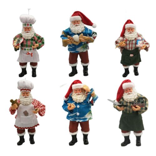 Workshop Santa Ornament 6 Asst