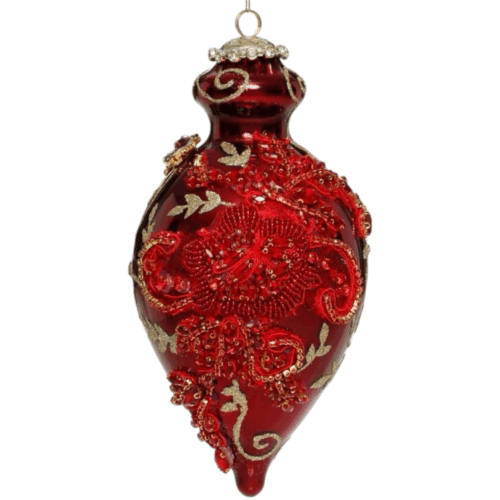 Mark Roberts - Kings Jewell Ornament - Red Fancy Finial