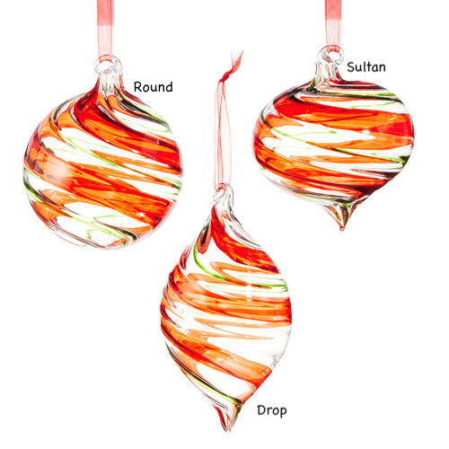 Make it Merry - Spiral Tricolour Bauble - 3 Asst
