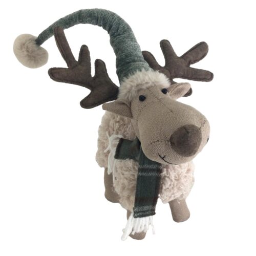 Moose, Baby Standing with Hat & Scarf