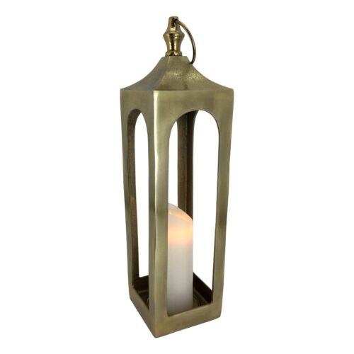Metal Lantern, Gold - Med
