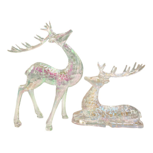 Deer Sitting or Standing Iridescent 2 Asst