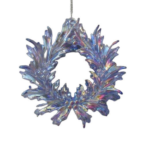 Wreath Hanging Ornament Iridescent,  Mauve