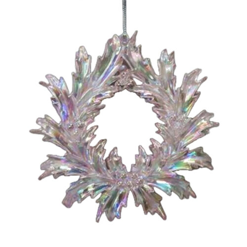 Wreath Hanging Ornament Iridescent Pink