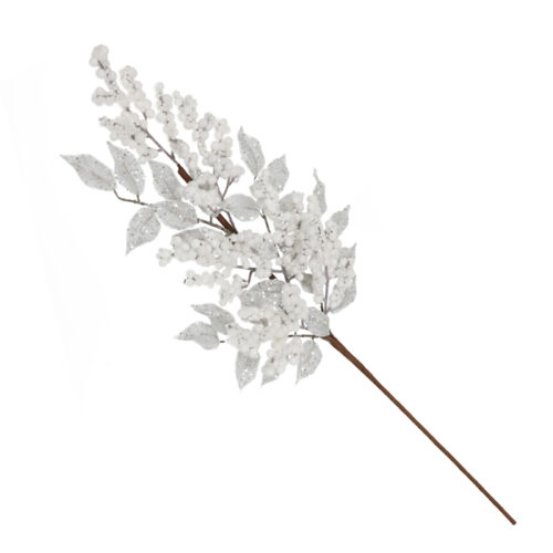 White Berries with Silver Leaf Spray