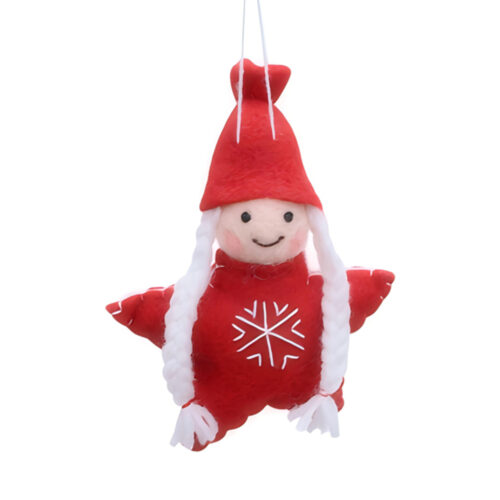 Star Girl Hanging Ornament Red