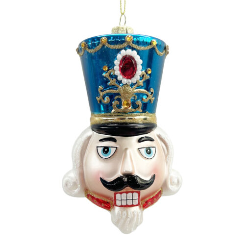 Nutcracker Head Hanging Ornament Blue