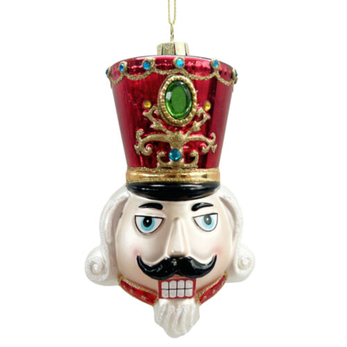 Nutcracker Head Hanging Ornament Red
