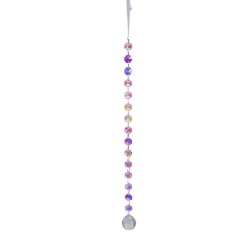 Crystal Ball Long Drop Hanging Ornament Iridescent
