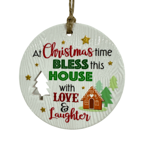 Xmas Plaque - Bless House Love