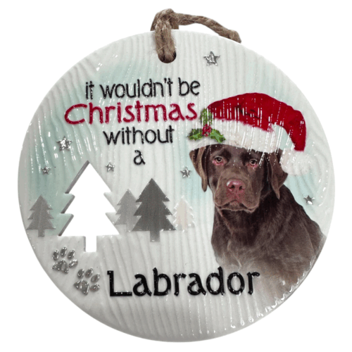 Xmas Plaque - Labrador Choc