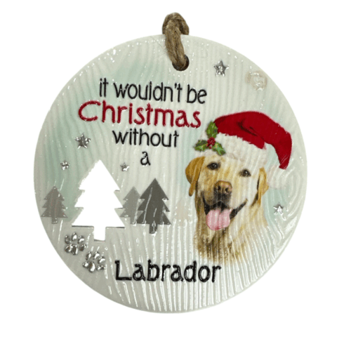 Xmas Plaque - Labrador Gold