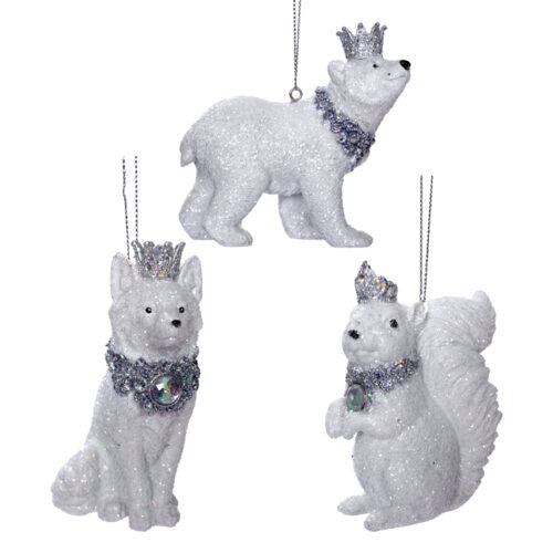 Glittery Animal Hanging Ornament 3 Asst