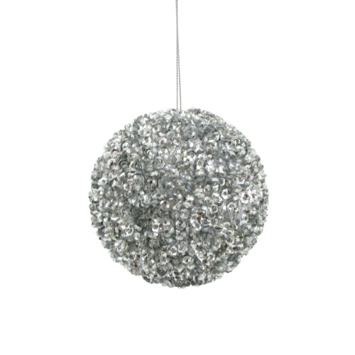 Bauble Beaded Sequin Silver Small