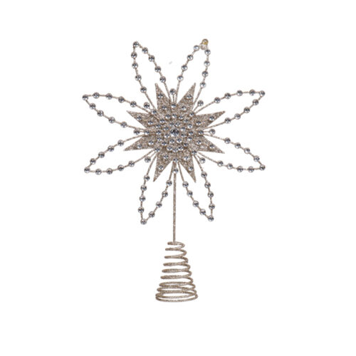 Jewelled Flowerburst Tree Topper Champagne
