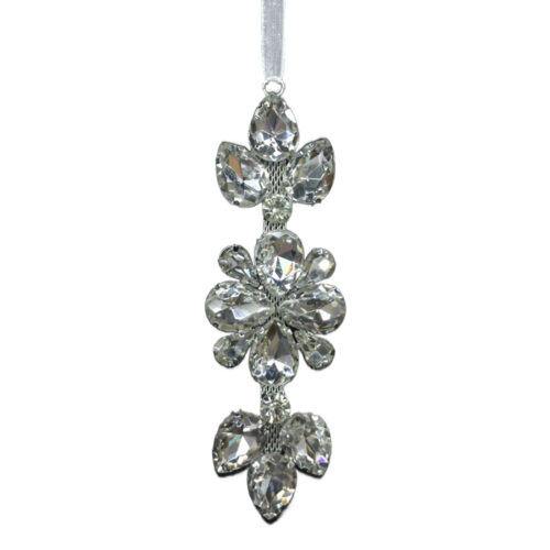 Jewel Flower Drop Hanging Ornament Clear