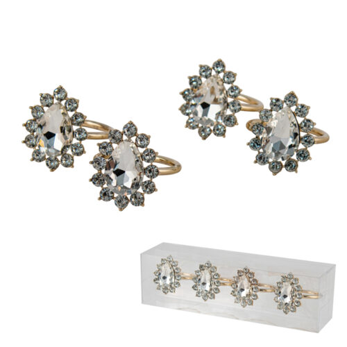 Jewel Napkin Ring Gold Box of 4