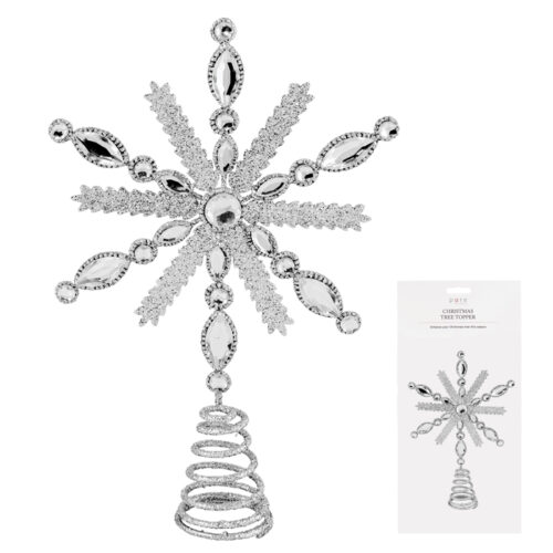 Moravian Star Tree Topper Silver