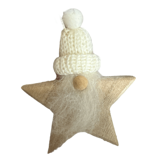 Star Santa Hanging Ornament White