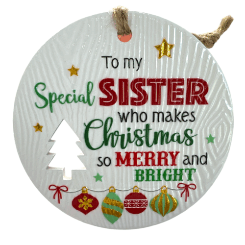 Xmas Plaque - Sister