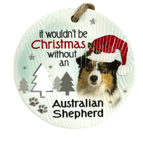 Xmas Plaque - Australian Shepherd