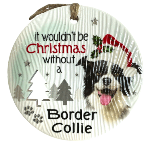 Xmas Plaque - Border Collie