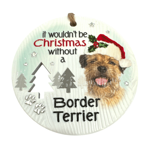 Xmas Plaque - Border Terrier