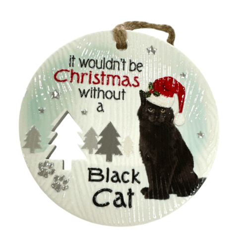 Xmas Plaque - Black Cat