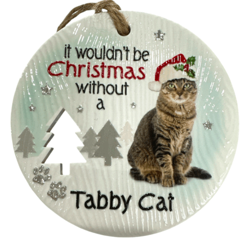Xmas Plaque - Tabby Cat