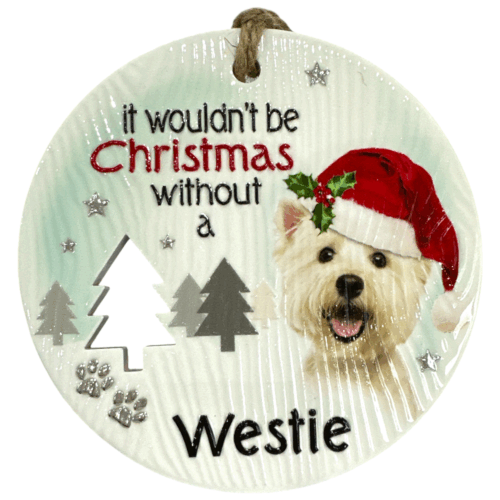 Xmas Plaque - Westie